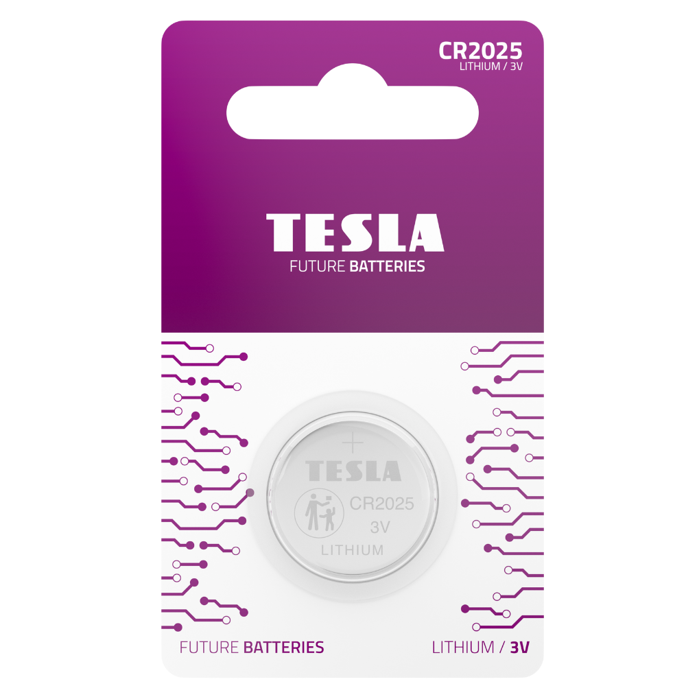 TESLA Pile bouton CR2025